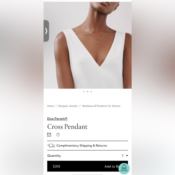 Tiffany & Co. 925 Silver Teardrop Cross Necklace 🩶 - Picture 6 of 6